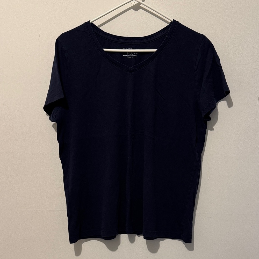 Women's Navy V-Neck Top